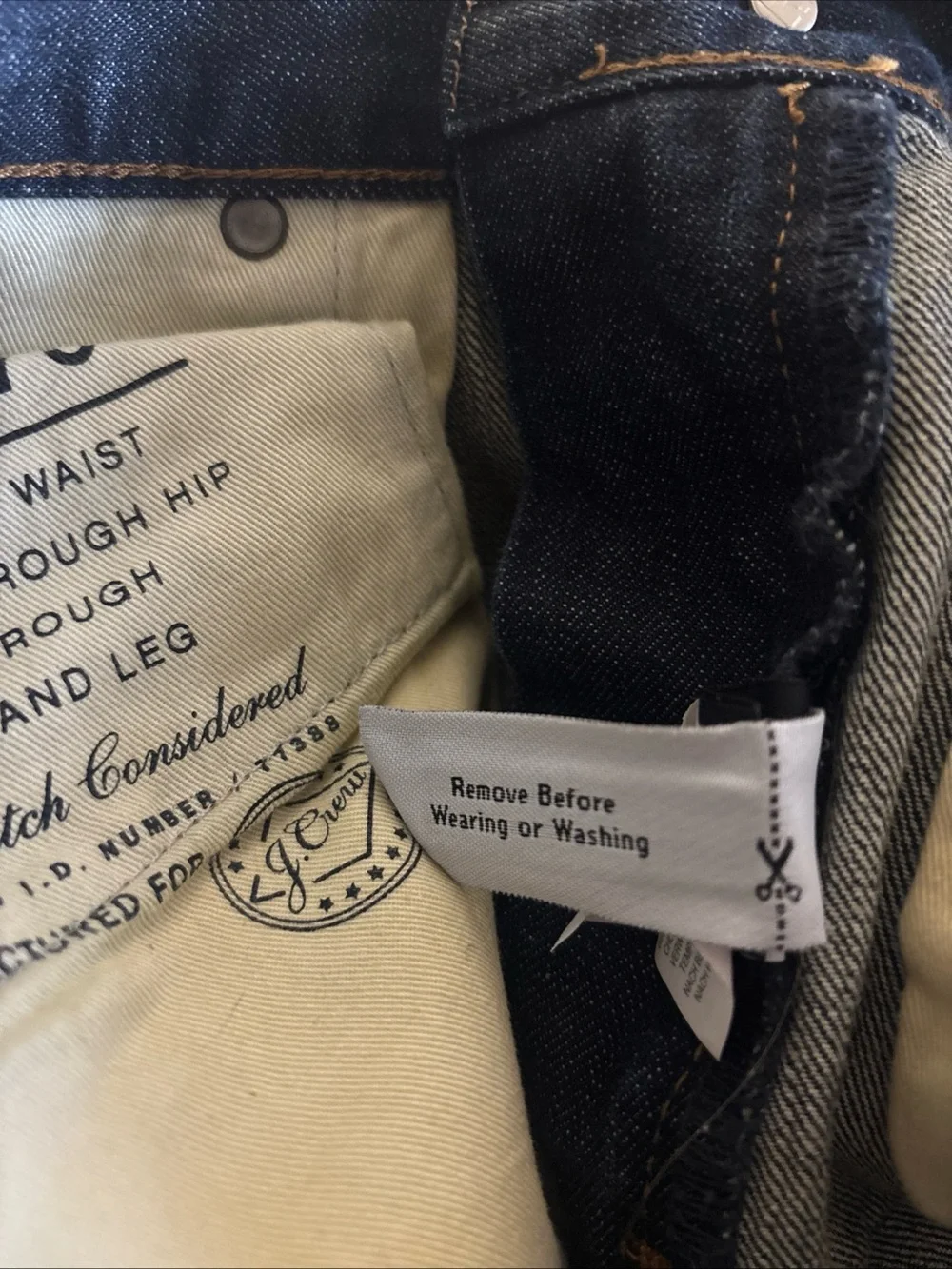J. Crew Men's 770 Slim Straight Jeans 100% Japanese Cotton 33x32 unworn PERFECT